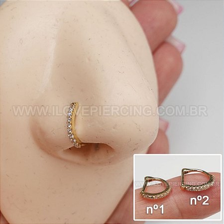 Piercing De Nariz Argola 9mm Aço Cirúrgico Folheada A Ouro 18k