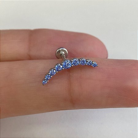 LABRET AÇO CASCATA NINE AZUL