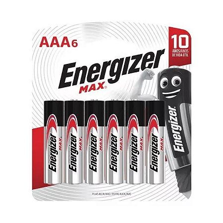 Kit com 6 Pilhas Alcalinas Max AAA6 Palito - ENERGIZER