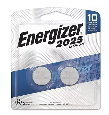 Pilha Lítio Energizer CR2025 - 2 Pilhas