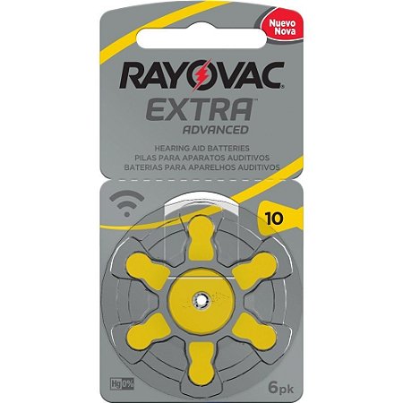 Bateria Auditiva Rayovac Tamanho 10 - Cartela c/6unid