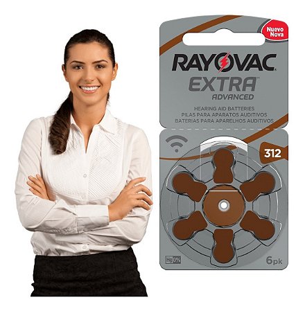 30 Pilhas Auditivas Rayovac Tamanho 312 / P312 / Pr41