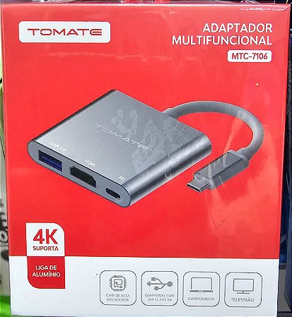 Adaptador Multifuncional Hdmi Usb 3.0 Type-C Tomate Mtc-7106
