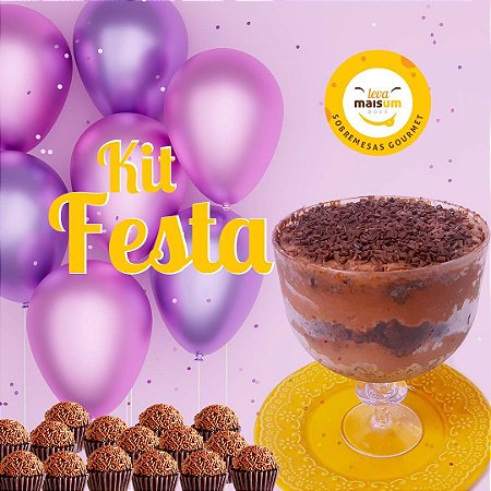 Kit festa  - Taça de bolo  e docinhos serve até 8 pessoas
