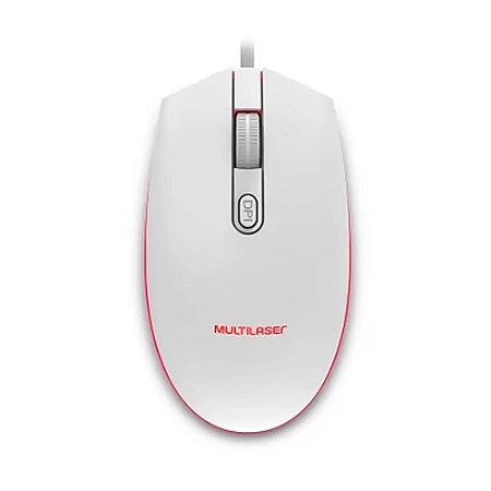 Mouse Gamer Multilaser 2400DPI Led Branco- MO299