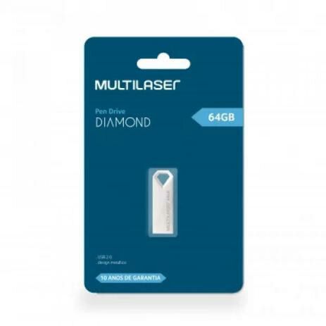 Pen drive Multilaser Diamond 64GB USB 2.0 Metálico - PD852