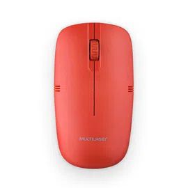Mouse sem fio multilaser 2.4ghz vermelho usb mo289