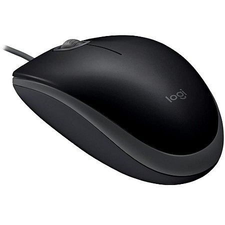 Mouse com fio preto logitech m110