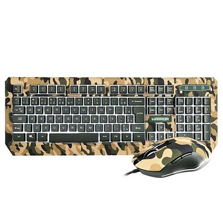 Warrior kyler combo teclado e mouse gamer army tc249