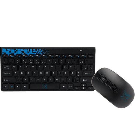 Kit teclado e mouse sem fio freestyle series azul max