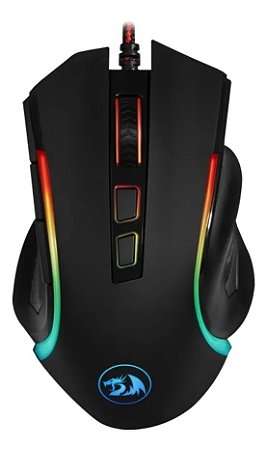 Mouse gamer redragon griffin preto com led rgb m607