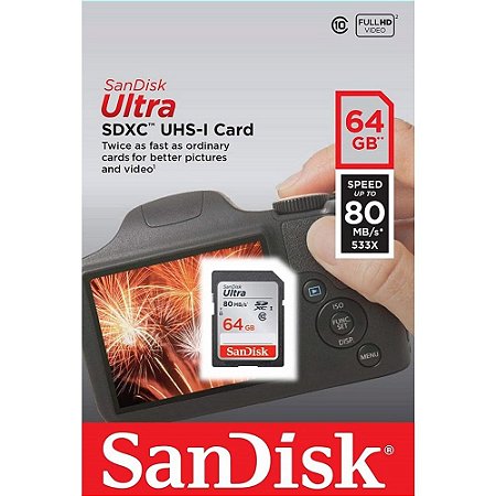 Cartao De Memoria 64gb Sandisk Sd Ultra