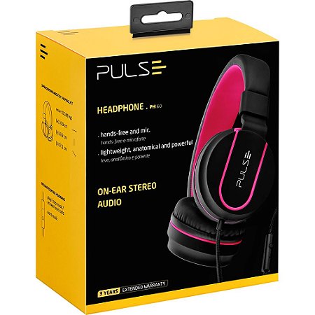 Fone De Ouvido Fun Series Preto-rosa Pulse Ph160