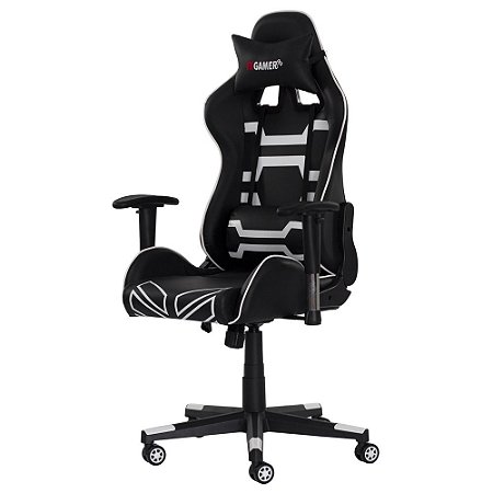 Cadeira Fx Gamer Preta Com Branca Aj Import Fda5085prbr
