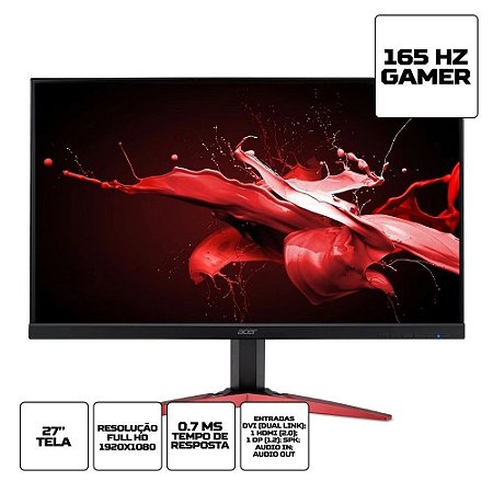 Monitor Gamer Acer KG271 PBMIPX 27” LED Full HD - HDMI 75Hz 1ms