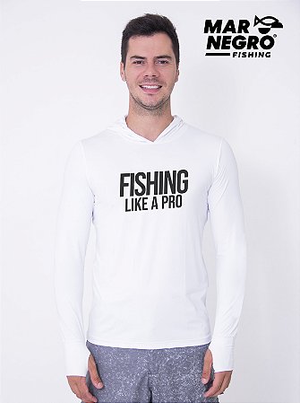 CAMISETA POLIAMIDA MAR NEGRO COM CAPUZ - BRANCO