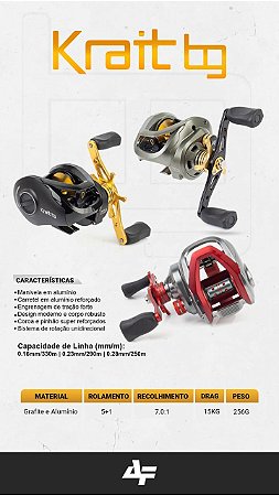 Carretilha Krait BG Drag 15kg Albatroz Lançamento 2024