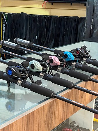 Kit Vara e Carretilha Para Pesqueiro - Manjuba Advance 2,40m Ação Rápida + M21 Pro Drag 9kg