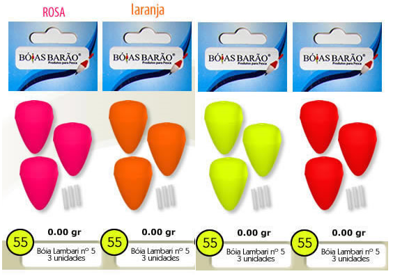 Boia Lambari Nº5 Barão N55 Pintura Integral Guia C/3