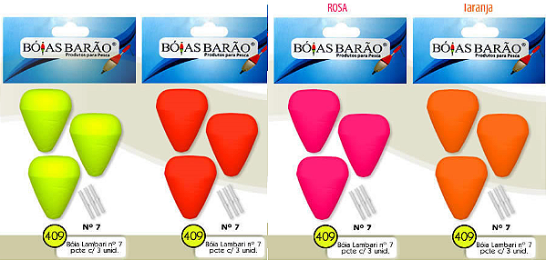 Boia Lambari Nº7 Barão N409 Pintura Integral Guia C/3