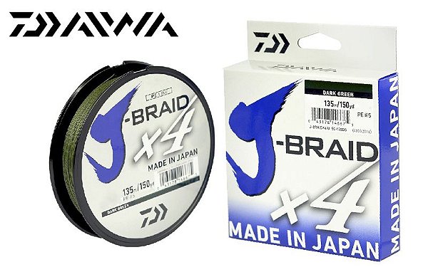 Daiwa J-Braided Line PE 4X 135m Dark Green