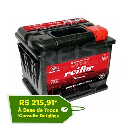 Bateria Reifor Premium 45Ah – RP45VKSD / RP45VKSE – Livre de Manutenção