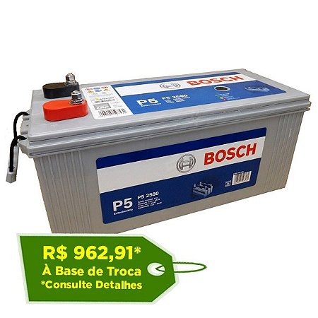 Bateria Estacionária Bosch P5 2580 - 165Ah ( Antiga P5 250 ) - 24 Meses de Garantia