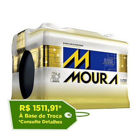 Bateria Moura AGM 60Ah – MA60AD – Para Carro c/ Start-Stop
