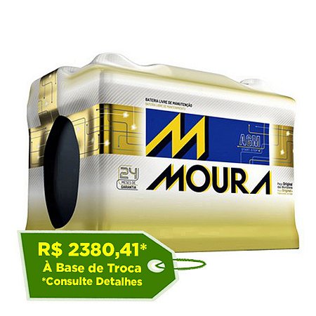 Bateria Moura AGM 80Ah – MA80CD – Para Carro c/ Start-Stop