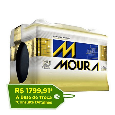 Bateria Moura AGM 80Ah – MA80CD – Para Carro c/ Start-Stop