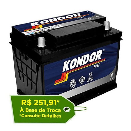 Bateria Kondor Free 60Ah ( Cx. Alta ) - F22AD - Selada
