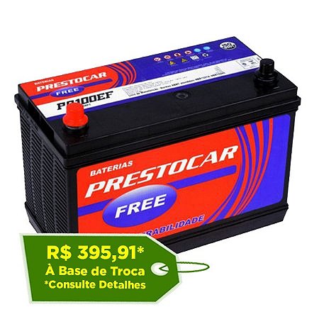 Bateria Prestocar Free 100Ah – PA100EHF – Livre de Manutenção