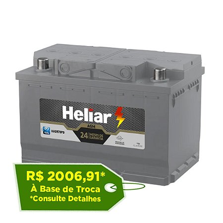 Bateria Heliar AGM 70Ah – HAGM70PD – Para Carros c/ Start-Stop