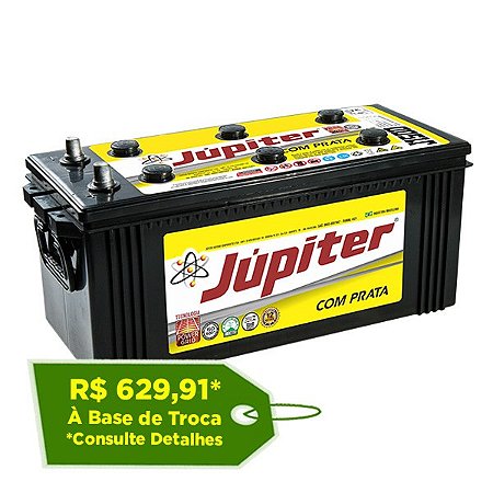 Bateria Jupiter C/ Prata 150Ah - JJ150D - Baixa Manutenção ( Requer Água )
