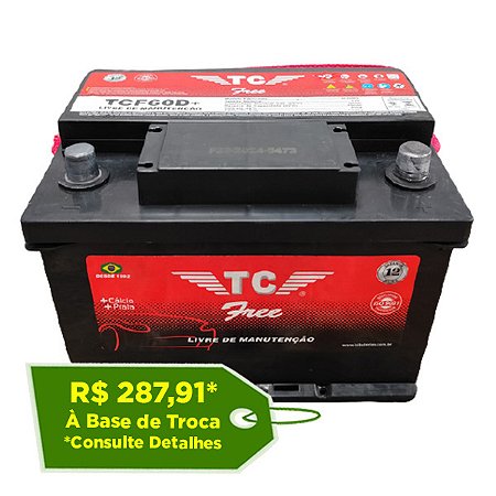 Bateria TC Free 60Ah - TCF60D / TCF60E - Selada