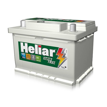 Bateria Heliar 65Ah Super Free – HF65HD ( Cx. Alta ) – 24 Meses Garantia