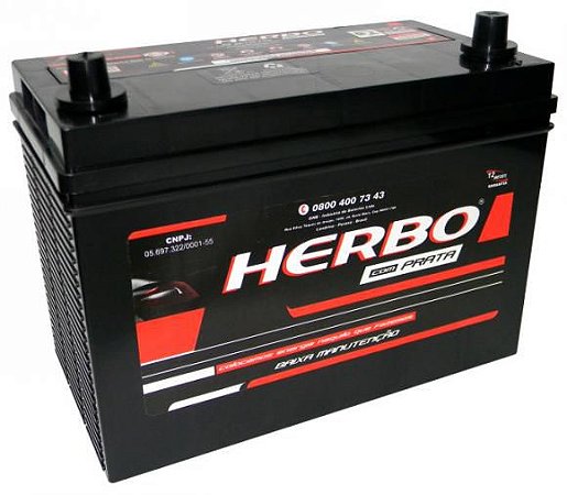 Bateria Herbo Prata 90Ah – HP90FCD / HP90FCE – Baixa Manutenção ( Requer Água )