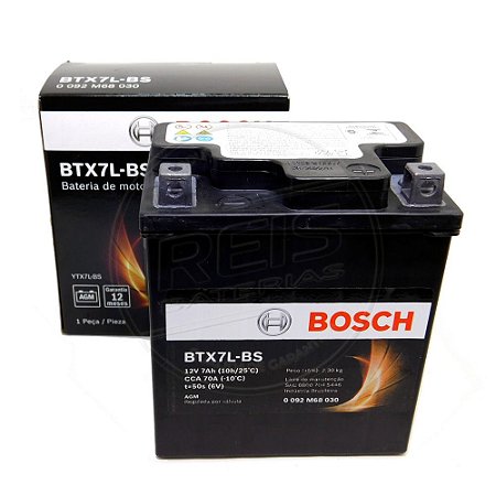 Bateria Bosch Moto 7Ah – BTX7L-BS ( Ref. Yuasa: YTX7L-BS )