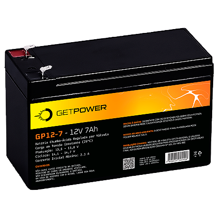 Bateria Estacionária VRLA ( AGM ) GetPower 12V – 7Ah – GP12-7