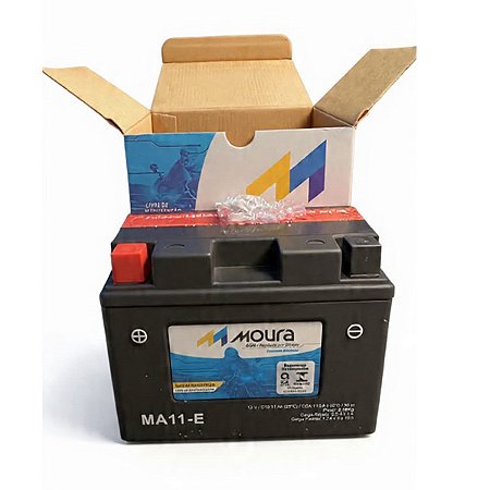 Bateria Moura Moto 11Ah - MA11-E - Selada AGM ( Ref. Yuasa: YT12B-BS )