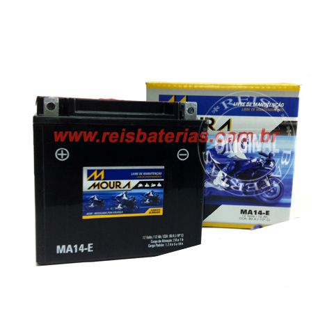 Bateria Moura Moto 12Ah MA12-E - Selada - ( Antiga MA14-E ) ( Ref. Yuasa: YTX14-BS )