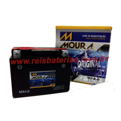 Bateria Moura Moto 3Ah - MA3-D - Selada AGM ( Ref. Yuasa: YTX4L-BS )