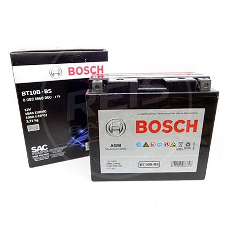 Bateria Bosch Moto 10Ah - BT10B-BS - Selada AGM ( Ref. Yuasa: YT12B-BS )