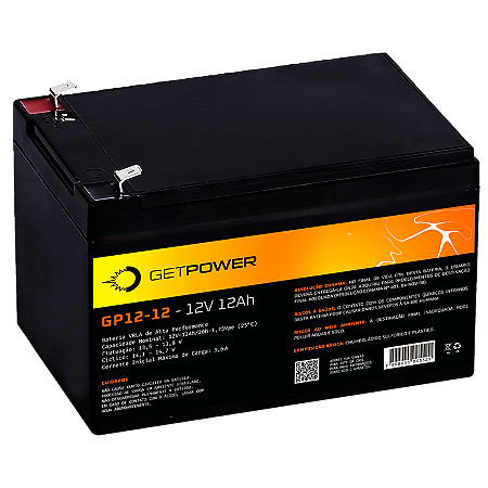 Bateria Estacionária VRLA ( AGM ) GetPower 12V – 12Ah – GP12-12