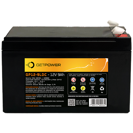 Bateria Estacionária VRLA ( AGM ) GetPower 12V – 9Ah – GP12-9DC ( Deep Cycle )