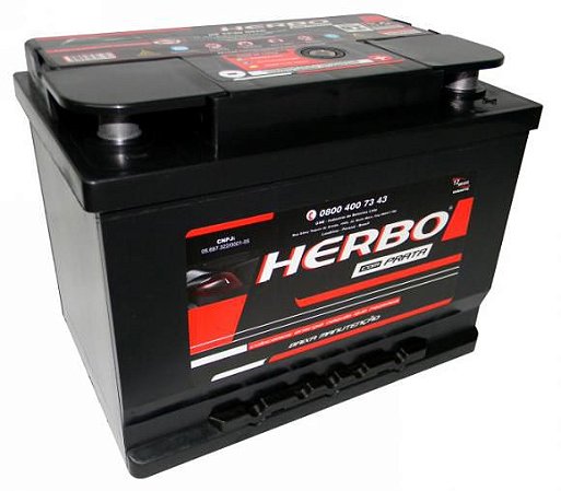 Bateria Herbo Prata 55Ah – HP55OSAD ( Cx. Alta ) – Baixa Manutenção ( Requer Água )