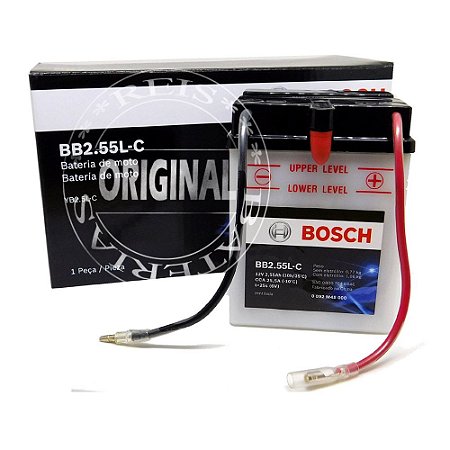 Bateria Bosch Moto 2,55Ah - BB2.55L-C - Ventilada ( Ref. Yuasa: YB2.5L-C )