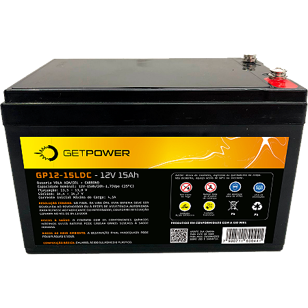 Bateria Estacionária VRLA ( AGM/ GEL ) GetPower 12V – 15Ah – GP12-15LDC ( Deep Cycle )