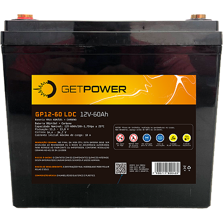 Bateria Estacionária VRLA ( AGM/ GEL ) GetPower 12V – 60Ah – GP12-60LDC ( Deep Cycle )