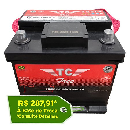 Bateria TC Free 50Ah - TCF50PALD ( Cx Alta ) - Selada